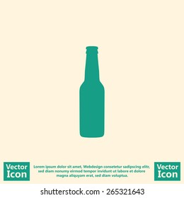 Icono de estilo plano con símbolo de botella de cerveza