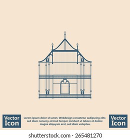 Flat style icon with birdcage symbol