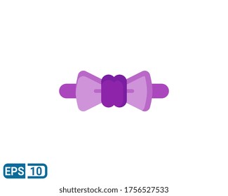 flat style icon of bow tie. vector illustration for graphic designer, website, UI isolated on white background. Editable color. EPS 10 