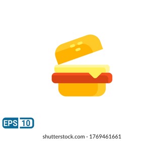 icono de estilo plano de la hamburguesa aislada en fondo blanco. EPS 10