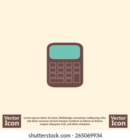 Flat style icon with calculator  symbol