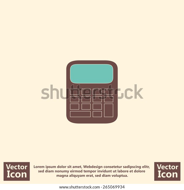 Flat style icon with\
calculator  symbol