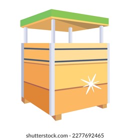 Un icono de estilo plano de una caja de pecho canópica 