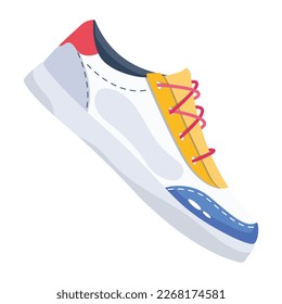 A flat style icon of a casual sneaker shoe 