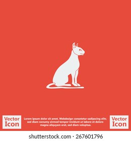 Flat style icon with cat symbol