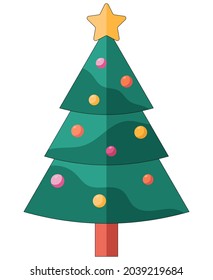 Flat style icon of Christmas stuff for cozy celebrate at home isolated on a white background. Vector illustration