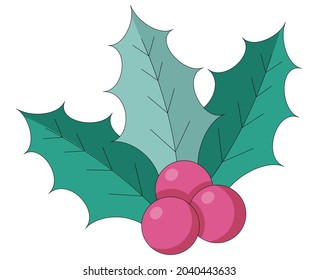 Flaches Weihnachtssymbol für gemütliche Feiern zu Hause einzeln auf weißem Hintergrund. Vektorgrafik