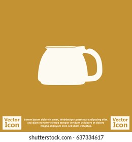 Flat style icon with classic filter coffee  symbol
