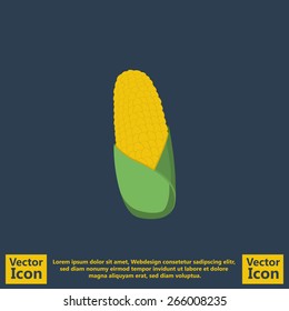 Flat style icon with corn symbol