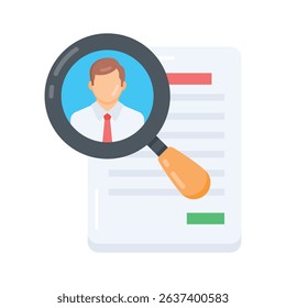 A flat style icon of cv review
