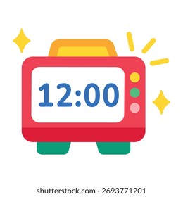 Icono de estilo plano que representa un reloj de cuenta atrás