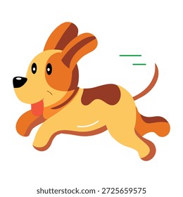 Um ícone de estilo plano que representa uma bola de perseguição de cães  
