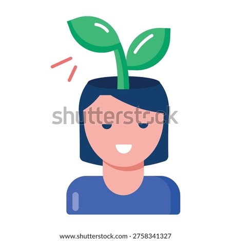 Flat style icon depicting eco mindset