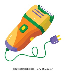 Un icono de estilo plano que representa cortadoras eléctricas  