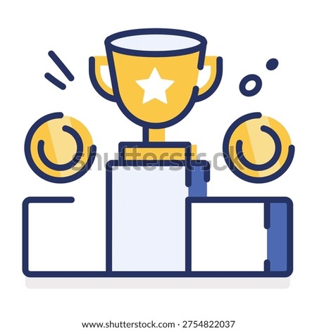 Flat style icon depicting financial success
