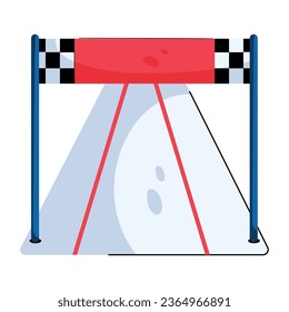 Flat style icon depicting finish line 