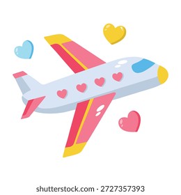 Ein flaches Symbol, das einen Flug darstellt