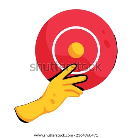 A flat style icon depicting frisbee disc 