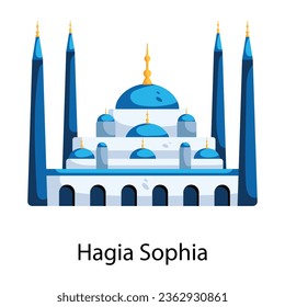 Flaches Symbol mit der Hagia Sophia Moschque 