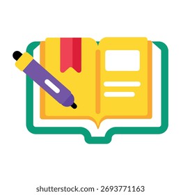 Flat style icon depicting a journal