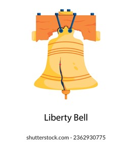 Flat style icon depicting liberty bell 