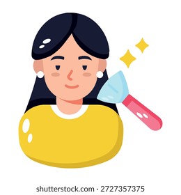 A flat style icon depicting make up