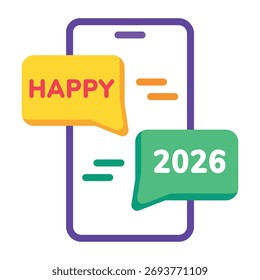 Flat style icon depicting mobile texting