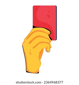 A flat style icon depicting red referee card 