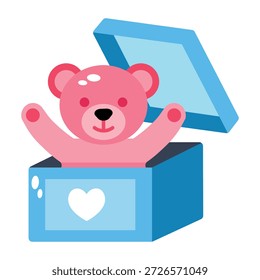Un icono de estilo plano que representa un oso de peluche