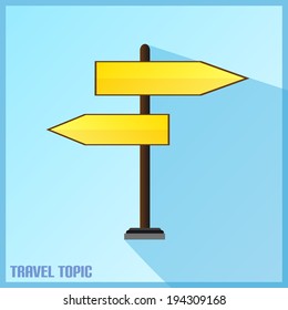 Flat Style Icon With Destination Arrows