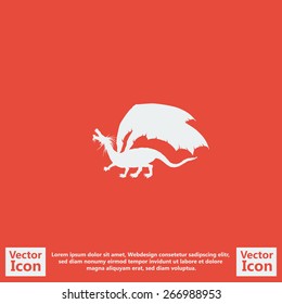 Flat style icon with dragon symbol