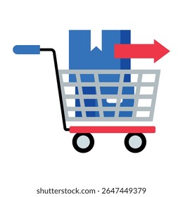 Un icono de estilo plano de envío de comercio electrónico