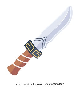 Icono de estilo plano de un cuchillo de batalla egipcio 