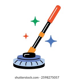 A flat style icon of an electric mop 


