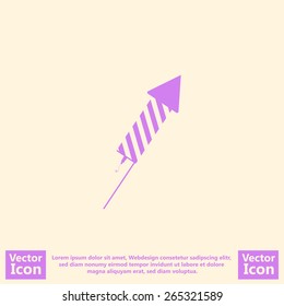Flat style icon with fireworks  symbol