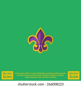 Flat style icon with Fleur de Lis symbol