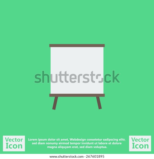 Flat Style Icon Flipchart Symbol Stock Vector Royalty Free