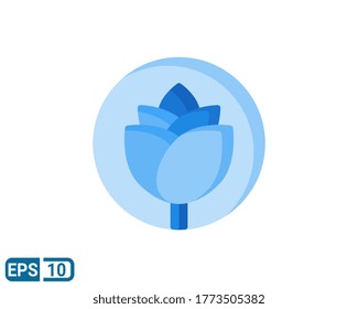 icono de estilo plano de flor aislado en fondo blanco. EPS 10