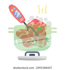 A flat style icon of food thermometer 