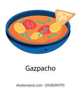 Here’s a flat style icon of gazpacho