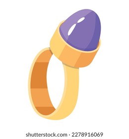 Icono de estilo plano de un anillo de juegos de gemstone 
