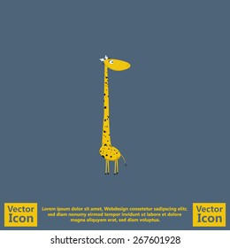 Flat style icon with giraffe symbol