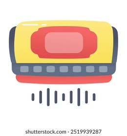 A flat style icon of harmonica 