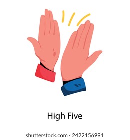 A flat style icon of high five gesture 