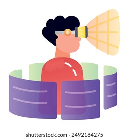 Un icono de estilo plano de experiencia inmersiva 