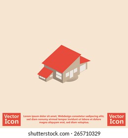 Flat style icon isometric house symbol