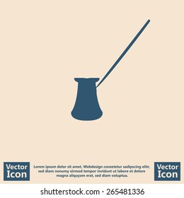 Flat style icon with ketlte symbol