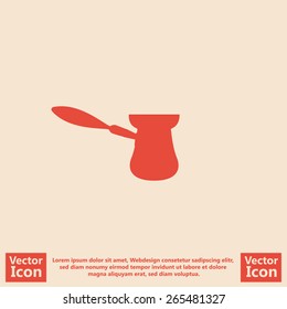Flat style icon with kettle symbol
