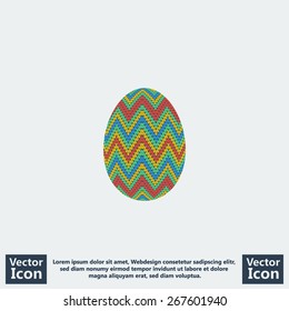 Flat style icon with knitted egg symbol