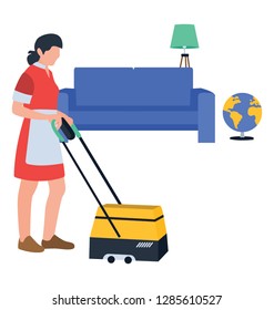 Flat style icon of lawn mower